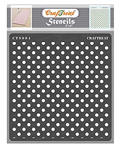 CrafTreat Polka Dot Stencil for Painting on Concrete - Bold Polka Dots - Size: 12 x 12 Inches - Dotting Stencils for Furniture Painting - Pattern Stencils for Crafts Reusable Vintage von CrafTreat