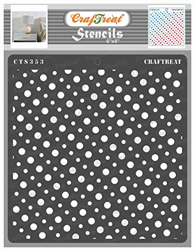 CrafTreat Polka Dot Stencils for Painting on Wood, Canvas, Paper, Fabric, Floor, Wall and Tile - Slanting Dots - 6x6 Inches - Reusable DIY Art and Craft Stencils - Dotting Stencil Stripes Dots von CrafTreat