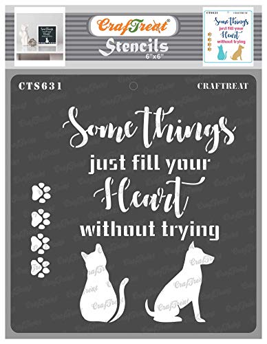 CrafTreat Quote Stencils for Crafts Reusable Vintage - Cat and Dog Stencil - Size: 15x15 cms - Paw Print Stencil for Furniture Painting - Home Decor Stencils for Painting on Concrete, Canvas CrafTreat Quote Stencils for Crafts Reusable Vintage - Cat and Dog Stencil - Size: 15x15 cms - Paw Print Stencil for Furniture Painting - Home Decor Stencils for Painting on Concrete, Canvas von CrafTreat