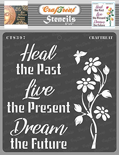 CrafTreat Quote Stencils for Painting on Wood, Canvas, Paper, Fabric, Floor, Wall and Tile - Heal - Size: 15x15 cms - Reusable DIY Art and Craft Stencils for Home Decor - Inspiring Quotes von CrafTreat