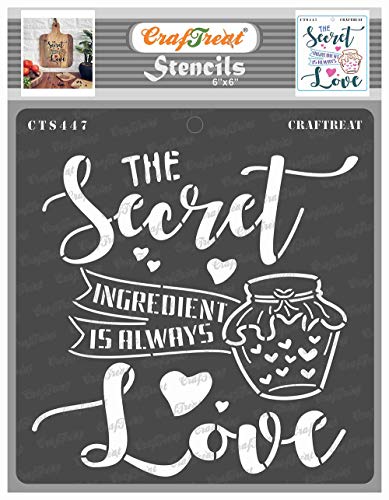 CrafTreat Quote Stencils for painting on Wood, Canvas, Paper, Fabric, Floor, Wall and Tile - Secret Ingredient - 6x6 Inches - Reusable DIY Art and Craft Stencils - Kitchen Decor Stencils for painting CrafTreat Quote Stencils for painting on Wood, Canvas, Paper, Fabric, Floor, Wall and Tile - Secret Ingredient - 6x6 Inches - Reusable DIY Art and Craft Stencils - Kitchen Decor Stencils for painting von CrafTreat