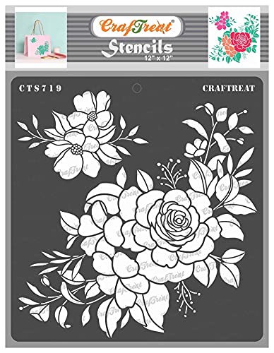 CrafTreat Rosenblumenschablonen zum Malen auf Holz wiederverwendbar Rosenblüten - Gröfle: 30,5 x 30,5 cm -Rosenschablonen zum Malen auf Leinwand Rosenwand-Schablone zum Malen auf Stoff Blumenschablone CrafTreat Rosenblumenschablonen zum Malen auf Holz wiederverwendbar Rosenblüten - Gröfle: 30,5 x 30,5 cm -Rosenschablonen zum Malen auf Leinwand Rosenwand-Schablone zum Malen auf Stoff Blumenschablone von CrafTreat