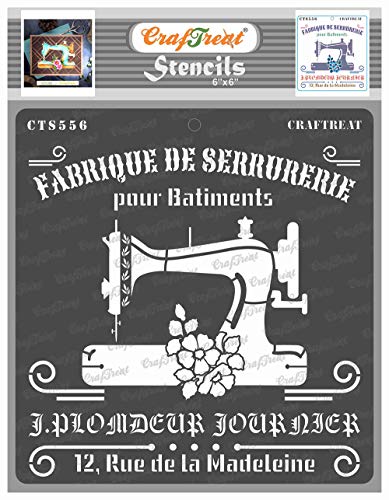 CrafTreat Sewing Stencils for Painting on Wood, Canvas, Paper, Fabric, Floor, Wall and Tile - Fabrique - 6x6 Inches - Reusable DIY Art and Craft Stencils for Home Decor - Fashion Stencils CrafTreat Sewing Stencils for Painting on Wood, Canvas, Paper, Fabric, Floor, Wall and Tile - Fabrique - 6x6 Inches - Reusable DIY Art and Craft Stencils for Home Decor - Fashion Stencils von CrafTreat