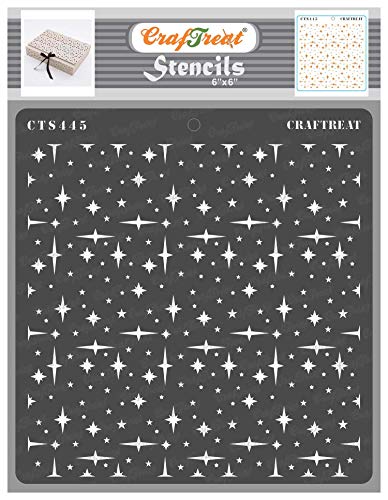 CrafTreat Star Stencils for Painting on Wood, Canvas, Paper, Fabric, Floor, Wall and Tiles - Stars Anywhere - 6 x 6 Inches - Reusable DIY Art and Craft Stencils - Star Stencil von CrafTreat