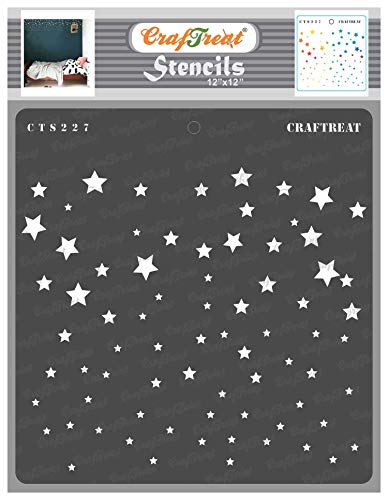 CrafTreat Star Stencils for Painting on Wood, Canvas, Paper, Fabric, Floor, Wall and Tile - Starry Sky - 12 x 12 Inches - Reusable DIY Art and Craft Stencils - Star Stencil Template - Starry Sky von CrafTreat