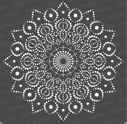 CrafTreat Stencils Mandala Peacock Dot Mandala (30 cm x 30 cm) Mandala Stencil Reusable Stencils for Painting on Wood, Canvas, Paper, Fabric, Floor, Wall and Tiles DIY Art and Crafts von CrafTreat