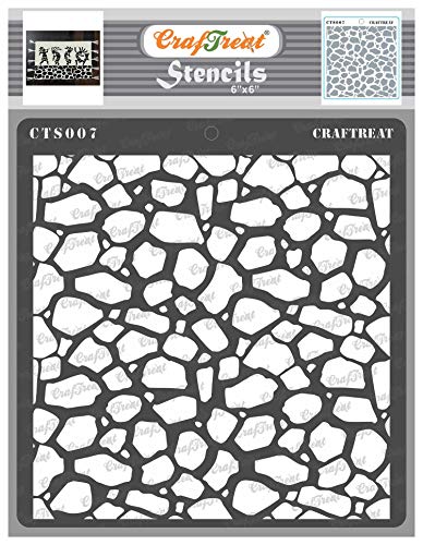 Stone Stencil for Furniture Painting - Stone Background Stencil - Size: 15x15 cms - Stone Effect Stencils for Crafts Reusable - Stone Pattern Stencil for Painting on Concrete, Canvas von CrafTreat