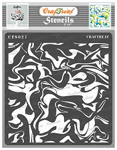 CrafTreat Texture Stencils for Crafts Reusable Vintage - Marble - Size: 15 x 15 cm - Texture Pattern Stencil for Furniture Painting - Background Stencils for Painting on Concrete, Canvas von CrafTreat
