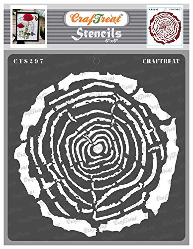 CrafTreat Texture Stencils for Crafts Reusable Vintage Tree Rings Size: 6 x 6 Inches Tree Decor Stencils Textured Stencils for Painting on Concrete, Wood, Canvas, Fabric and Walls CrafTreat Texture Stencils for Crafts Reusable Vintage Tree Rings Size: 6 x 6 Inches Tree Decor Stencils Textured Stencils for Painting on Concrete, Wood, Canvas, Fabric and Walls von CrafTreat