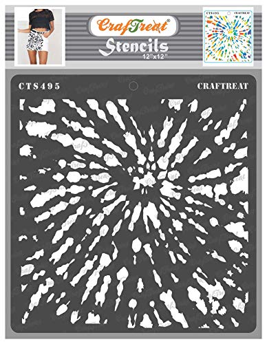 CrafTreat Wall Texture Stencils for Painting on Wood, Canvas, Floor, Wall and Tiles - Tie and Dyeing - 30.5 x 30.5 cm - Reusable DIY Art and Craft Stencils - Tie Dye Stencil von CrafTreat