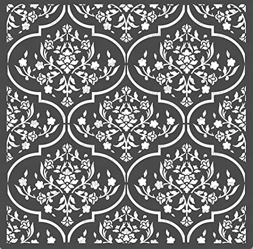 CrafTreat Wiederverwendbare Spalier-Schablonen zum Malen von Wänden, marokkanisch – Blumenspalier – 30,5 x 30,5 cm – Spalier-Schablone für Möbelmalerei – Hintergrund-Schablonen für Scrapbooking von CrafTreat