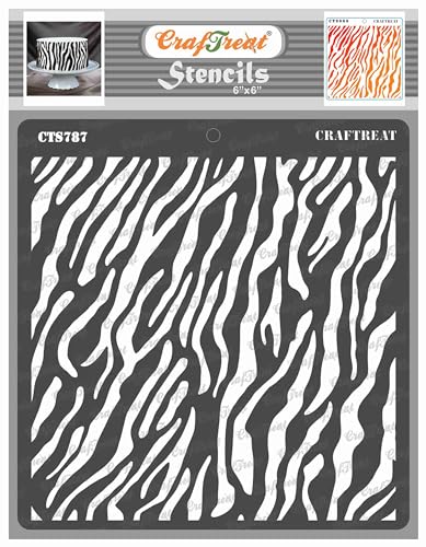 CrafTreat Wiederverwendbare Zebra-Druck-Schablone zum Basteln im Vintage-Stil – Zebra-Haut – 15,2 x 15,2 cm – Zebra-Muster-Schablone für Möbelmalerei – Tierdruck-Schablonen zum Malen auf Stoff CrafTreat Wiederverwendbare Zebra-Druck-Schablone zum Basteln im Vintage-Stil – Zebra-Haut – 15,2 x 15,2 cm – Zebra-Muster-Schablone für Möbelmalerei – Tierdruck-Schablonen zum Malen auf Stoff von CrafTreat