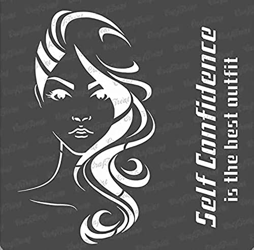 CrafTreat Woman Stencils for Painting on Wood, Canvas, Paper, Fabric, Floor, Wall and Tile - Confident Woman - 6x6 Inches - Reusable DIY Art and Craft Stencils for Home Decor - Women Face Stencil von CrafTreat