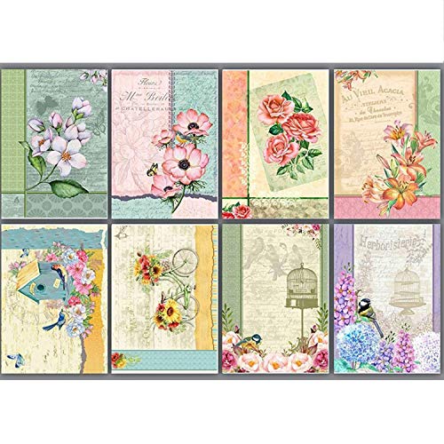 CrafTreat decoupage papier für Möbel - decoupage papier blumen - Dreamy Flowers (21 cm x 29,7 cm) 8 Blatt - reispapier decoupage - decoupage papier vintage - Decopatch-Papier - scrapbooking papier von CrafTreat