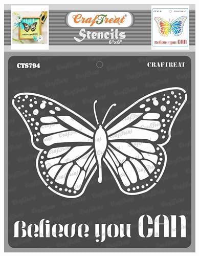 CrafTreat wiederverwendbare Believe you can-Schablone, 15,2 x 15,2 cm, Schablone für Wände und Fliesen – DIY-Kunst- und Bastelschablonen – Landschaftsschaf von CrafTreat