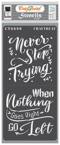 CrafTreat wiederverwendbare inspirierende Zitat-Schablonen zum Malen auf Holz – Never Stop Trying – 10,2 x 20,3 cm – motivierende Schablonen zum Malen auf Möbeln CrafTreat wiederverwendbare inspirierende Zitat-Schablonen zum Malen auf Holz – Never Stop Trying – 10,2 x 20,3 cm – motivierende Schablonen zum Malen auf Möbeln von CrafTreat