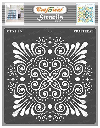 CrafTreat wiederverwendbare verzierte Schablonen zum Basteln im Vintage-Stil – verzierte Hintergrundschablone – Größe 15,2 x 15,2 cm – Floruish-Schablonen für Möbelmalerei – Mandala-Blumen-Schablonen CrafTreat wiederverwendbare verzierte Schablonen zum Basteln im Vintage-Stil – verzierte Hintergrundschablone – Größe 15,2 x 15,2 cm – Floruish-Schablonen für Möbelmalerei – Mandala-Blumen-Schablonen von CrafTreat