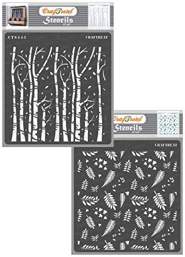 Wiederverwendbare CrafTreat-Schablonen zum Bemalen von Leinwand, Wänden und Fliesen – Herbstbäume und fallende Blätter – 2er-Pack – 15,2 x 15,2 cm – DIY-Kunst- und Bastelschablonen für Zuhause Wiederverwendbare CrafTreat-Schablonen zum Bemalen von Leinwand, Wänden und Fliesen – Herbstbäume und fallende Blätter – 2er-Pack – 15,2 x 15,2 cm – DIY-Kunst- und Bastelschablonen für Zuhause von CrafTreat