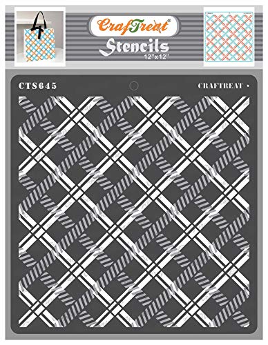 Wiederverwendbare Karo-Schablonen von CrafTreat zum Malen auf Holz – 2 Step Plaid II – 2 Stück – 30,5 x 30,5 cm – Karo-Schablone zum Malen von Wänden – Büffelkaro-Schablone zum Malen auf Stoff Wiederverwendbare Karo-Schablonen von CrafTreat zum Malen auf Holz – 2 Step Plaid II – 2 Stück – 30,5 x 30,5 cm – Karo-Schablone zum Malen von Wänden – Büffelkaro-Schablone zum Malen auf Stoff von CrafTreat