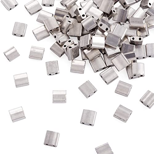 200 Stück 2-Loch galvanisierte Glasperlen flache Tila-Perlen rechteckige Abstandshalter Perlen versilbert Kutschenperlen für Schmuckherstellung mehrsträngige Armbänder DIY 200 Stück 2-Loch galvanisierte Glasperlen flache Tila-Perlen rechteckige Abstandshalter Perlen versilbert Kutschenperlen für Schmuckherstellung mehrsträngige Armbänder DIY von Crafans