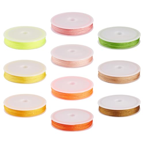 Crafans 10 Rollen 0,8 mm Polyesterschnur, rote chinesische Knotenschnur, Perlenschnur, 10 Farben, Bastelbedarf, Faden für DIY-Armbänder, Halsketten, Schmuckherstellung, Gelb und Orange Crafans 10 Rollen 0,8 mm Polyesterschnur, rote chinesische Knotenschnur, Perlenschnur, 10 Farben, Bastelbedarf, Faden für DIY-Armbänder, Halsketten, Schmuckherstellung, Gelb und Orange von Crafans