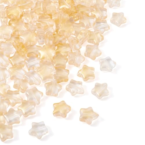 Crafans 100 Stück Stern-Glasperlen, Kristall, Glitzer, Stern-Abstandshalter, Perlen mit Goldfolie, Sprühfarbe, Glasperlen, Großpackung für DIY-Armbänder, Basteln, Schmuckherstellung, Gold Crafans 100 Stück Stern-Glasperlen, Kristall, Glitzer, Stern-Abstandshalter, Perlen mit Goldfolie, Sprühfarbe, Glasperlen, Großpackung für DIY-Armbänder, Basteln, Schmuckherstellung, Gold von Crafans