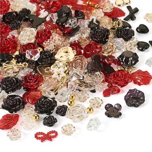 Crafans 100 g Rosen-Schmuckperlen, verschiedene Harz-Schmuckherstellung, Fundset, Fischschwanz, Blatt, Kirsche und Schmetterling, Großpackung Harzperlen für DIY-Armbänder, Schmuckherstellung Crafans 100 g Rosen-Schmuckperlen, verschiedene Harz-Schmuckherstellung, Fundset, Fischschwanz, Blatt, Kirsche und Schmetterling, Großpackung Harzperlen für DIY-Armbänder, Schmuckherstellung von Crafans