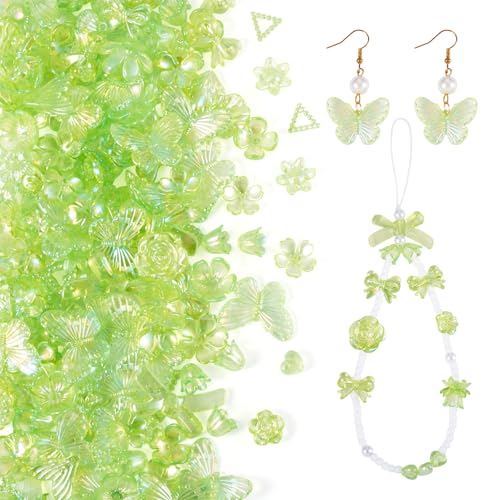 Crafans 100 g sortierte Acrylperlen, grün-gelb, transparent, Bastelperlen, Schmetterling, Fischschwanz, Blumen, Acryl-Abstandshalter, Großpackung für Bastelbedarf, DIY, Armband, Halskette Crafans 100 g sortierte Acrylperlen, grün-gelb, transparent, Bastelperlen, Schmetterling, Fischschwanz, Blumen, Acryl-Abstandshalter, Großpackung für Bastelbedarf, DIY, Armband, Halskette von Crafans