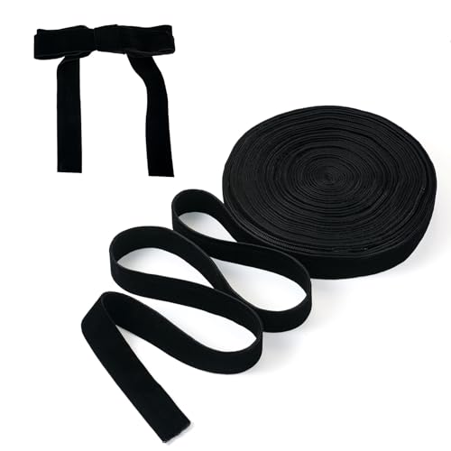 Crafans 12 Yards Samtbänder, schwarz, 25 mm breit, doppelseitig, Samtbänder, Schleifenherstellung, Vintage-Bänder für Bastelarbeiten, Geschenkverpackungen, Choker, Haargummi Crafans 12 Yards Samtbänder, schwarz, 25 mm breit, doppelseitig, Samtbänder, Schleifenherstellung, Vintage-Bänder für Bastelarbeiten, Geschenkverpackungen, Choker, Haargummi von Crafans