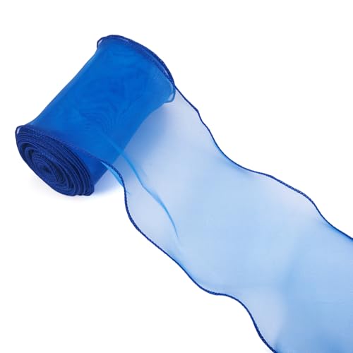 Crafans 12 m königsblaue, transparente Polyesterbänder, 120 mm, schimmerndes Organzaband, Polyester-Chiffon-Besätze für Geschenkverpackungen, Hochzeitskleidungszubehör Crafans 12 m königsblaue, transparente Polyesterbänder, 120 mm, schimmerndes Organzaband, Polyester-Chiffon-Besätze für Geschenkverpackungen, Hochzeitskleidungszubehör von Crafans