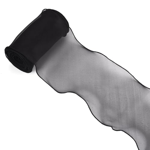Crafans 12 m schwarze, transparente Polyesterbänder, 120 mm, schimmerndes Organzaband, Polyester-Chiffon-Besätze für Geschenkverpackungen, Hochzeitskleidungszubehör Crafans 12 m schwarze, transparente Polyesterbänder, 120 mm, schimmerndes Organzaband, Polyester-Chiffon-Besätze für Geschenkverpackungen, Hochzeitskleidungszubehör von Crafans
