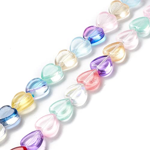 Crafans 2 Stränge, transparente Herz-Glasperlen, bunt, Mini-Herz-Glaskristallperlen für Schmuckherstellung, Handwerk, Halsketten, Armbänder, ca. 35 Stück/Strang Crafans 2 Stränge, transparente Herz-Glasperlen, bunt, Mini-Herz-Glaskristallperlen für Schmuckherstellung, Handwerk, Halsketten, Armbänder, ca. 35 Stück/Strang von Crafans
