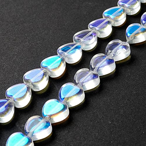 Crafans 2 Stränge, transparente Herz-Glasperlen, klare AB-Farbe, süßes Herz-Glaskristall-Perlen für Schmuckherstellung, DIY, Handwerk, Halsketten, Armbänder, ca. 35 Stück/Strang Crafans 2 Stränge, transparente Herz-Glasperlen, klare AB-Farbe, süßes Herz-Glaskristall-Perlen für Schmuckherstellung, DIY, Handwerk, Halsketten, Armbänder, ca. 35 Stück/Strang von Crafans