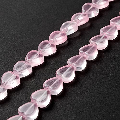 Crafans 2 Stränge transparente Herz-Glasperlen, Süßes Herz, Glas-Kristallperlen, lose Perlen für Schmuckherstellung, DIY, Handwerk, Halsketten, Armbänder, Rosa, ca. 35 Stück/Strang Crafans 2 Stränge transparente Herz-Glasperlen, Süßes Herz, Glas-Kristallperlen, lose Perlen für Schmuckherstellung, DIY, Handwerk, Halsketten, Armbänder, Rosa, ca. 35 Stück/Strang von Crafans