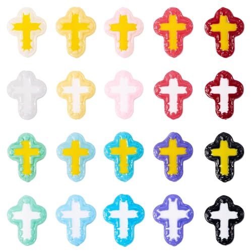 Crafans 20 Stück Kreuz-Lampwork-Emaille-Perlen, 20 Farben, handbemalt, Kruzifix-Abstandshalter, Perlen, Lampwork-Kreuz-Bastelperlen für DIY-Armbänder, Halsketten, Schmuckherstellung Crafans 20 Stück Kreuz-Lampwork-Emaille-Perlen, 20 Farben, handbemalt, Kruzifix-Abstandshalter, Perlen, Lampwork-Kreuz-Bastelperlen für DIY-Armbänder, Halsketten, Schmuckherstellung von Crafans