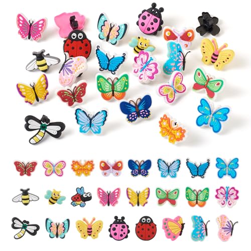 Crafans 24 Stück niedliche Insektenstift-Aufsätze, Schmetterlinge und Bienen, Dekoration, Stift-Clip-Topper für Schule, Büro, Klassenzimmer, 24 Stück von Crafans