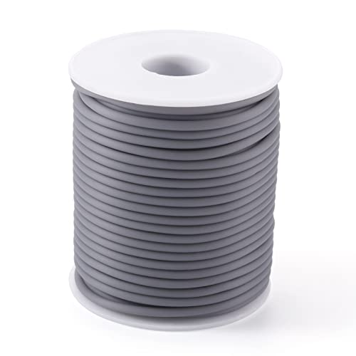 Crafans 27,34 Yards/Rolle Hohlrohr-Gummikordel 3 mm Rohr Gummikordel für Schmuckherstellung DIY Handwerk Armband Röhrenstrick Kleidungsstücke, grau von Crafans