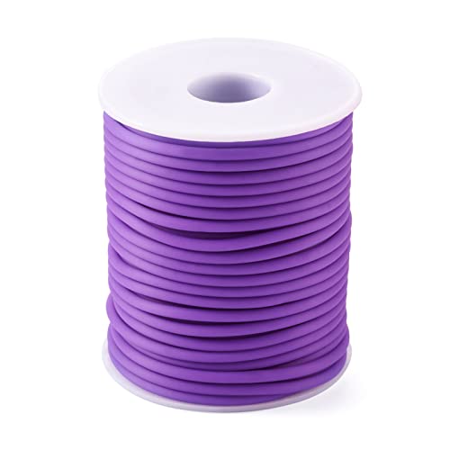 Crafans Gummikordel für Hohlrohre, 3 mm, für Schmuckherstellung, DIY, Handwerk, Armband, Schlauchstricken, Kleidungsstücke, 27,34 m, Mauve von Crafans