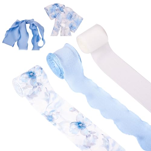 Crafans 3 Rollen Rüschen Blumen Bänder Schleifenherstellung 40 mm/50 mm Faltenblumen geschnürt Schottenkaroband Bulk für DIY Kleidungszubehör Geschenkverpackung blau Crafans 3 Rollen Rüschen Blumen Bänder Schleifenherstellung 40 mm/50 mm Faltenblumen geschnürt Schottenkaroband Bulk für DIY Kleidungszubehör Geschenkverpackung blau von Crafans