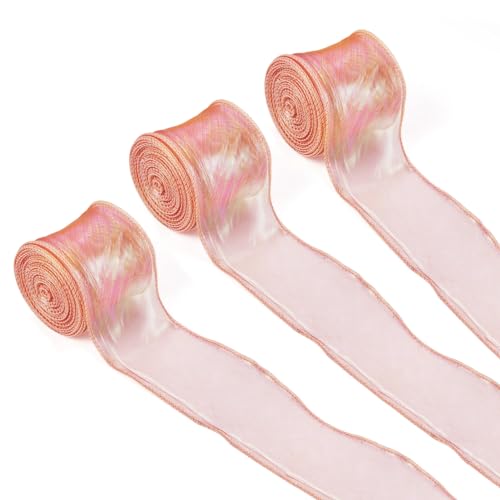 Crafans 3 Rollen schimmerndes Organzaband, schillernd, 60 mm x 9 m, schimmerndes Polyesterband, glitzernd, schillernd, Chiffonbänder für Geschenkverpackungen, Hochzeit, Orange / Rot Crafans 3 Rollen schimmerndes Organzaband, schillernd, 60 mm x 9 m, schimmerndes Polyesterband, glitzernd, schillernd, Chiffonbänder für Geschenkverpackungen, Hochzeit, Orange / Rot von Crafans