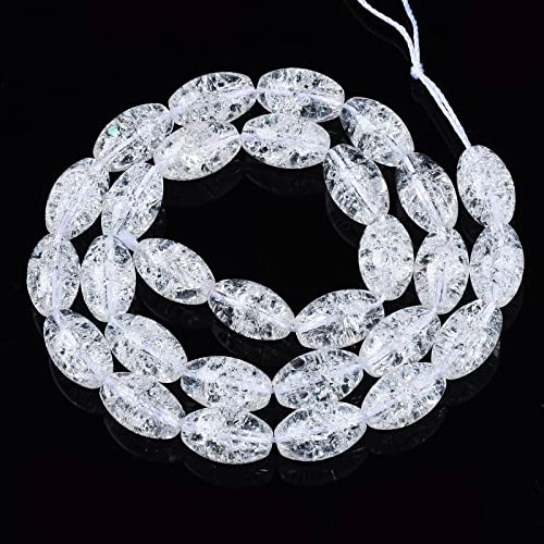 Crafans 30 Stück/Strang Craquelé-Glasperlen 13 x 8 mm transparent klar oval Craquelé-Glas lose Perlen für Armband, Halskette, Ohrringe, DIY, Handwerk, Schmuckloch: 1,2 mm Crafans 30 Stück/Strang Craquelé-Glasperlen 13 x 8 mm transparent klar oval Craquelé-Glas lose Perlen für Armband, Halskette, Ohrringe, DIY, Handwerk, Schmuckloch: 1,2 mm von Crafans
