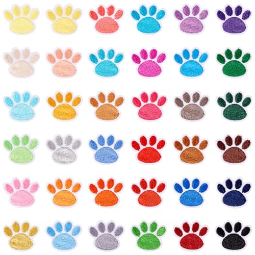 Crafans 36 Stück Pfotenabdruck-Stickerei-Aufnäher, niedlicher Pfotenabdruck, zum Aufbügeln, bunt, zum Aufnähen, Basteln, Fußabdruck, Applikationen, Patches, Kostüm-Zubehör Crafans 36 Stück Pfotenabdruck-Stickerei-Aufnäher, niedlicher Pfotenabdruck, zum Aufbügeln, bunt, zum Aufnähen, Basteln, Fußabdruck, Applikationen, Patches, Kostüm-Zubehör von Crafans