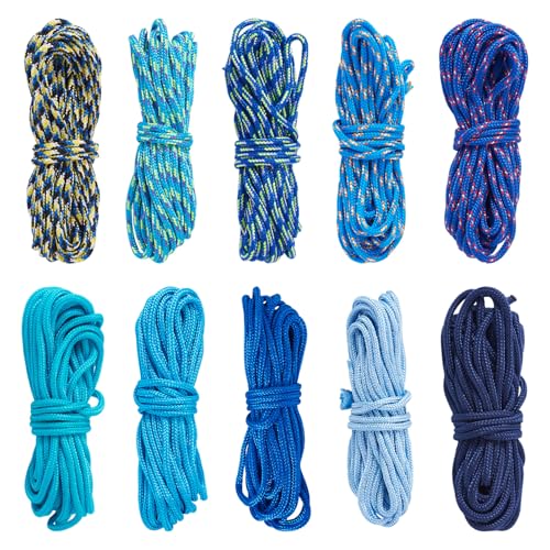 Crafans 40 Meter 2 mm Polyester-Spandex-Seile zur Herstellung von Armbändern, Kordeln, 12 Stile, Kerne, Bastelschnüre für DIY-Armbänder, Schlüsselanhänger, hängende Ornamente, Blau Crafans 40 Meter 2 mm Polyester-Spandex-Seile zur Herstellung von Armbändern, Kordeln, 12 Stile, Kerne, Bastelschnüre für DIY-Armbänder, Schlüsselanhänger, hängende Ornamente, Blau von Crafans