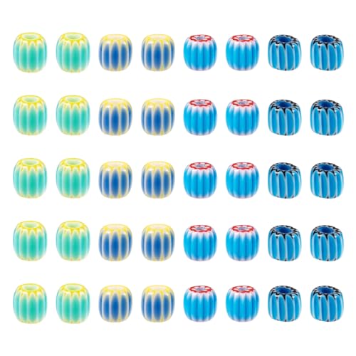 Crafans 40 Stück bunte Kaktusfeigen Lampwork-Perlen, handgefertigt, nepalesische Perlen, Kugel, Kaktusform, Abstandshalter für DIY-Armbänder, Halsketten, Schmuckherstellung von Crafans