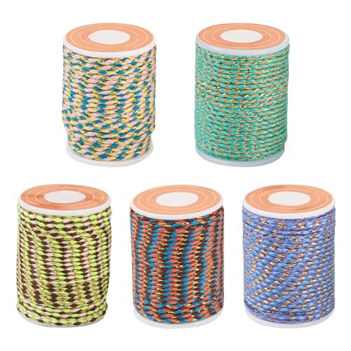 Crafans 5 Rollen 1,5 mm Polycotton geflochtenes Seil 4-lagige Schnur Strickschnüre Handgemachte Makramee Baumwollseile gedrehte Schnüre mit Spule für DIY Handwerk Stricken Wandaufhänger Crafans 5 Rollen 1,5 mm Polycotton geflochtenes Seil 4-lagige Schnur Strickschnüre Handgemachte Makramee Baumwollseile gedrehte Schnüre mit Spule für DIY Handwerk Stricken Wandaufhänger von Crafans