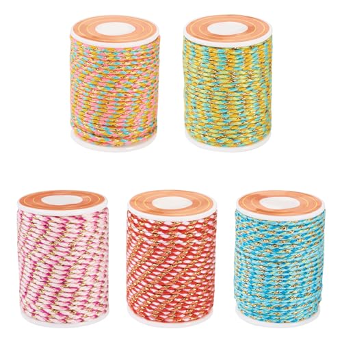 Crafans 5 Rollen 1,5 mm Polycotton geflochtenes Seil 4-lagige Schnur Strickschnüre Handgemachte Makramee Baumwollseile gedrehte Schnüre mit Spule für DIY Handwerk Stricken Wandaufhänger Crafans 5 Rollen 1,5 mm Polycotton geflochtenes Seil 4-lagige Schnur Strickschnüre Handgemachte Makramee Baumwollseile gedrehte Schnüre mit Spule für DIY Handwerk Stricken Wandaufhänger von Crafans