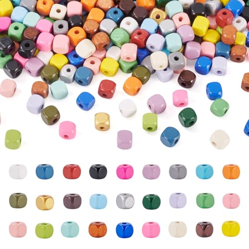 Crafans 540 Stück würfelförmige Holzperlen, 27 Farben, sprühlackierte Holz-Abstandshalter, 8 mm, quadratische Holzperlen, Großpackung für DIY-Armbänder, Halsketten, Schmuckherstellung Crafans 540 Stück würfelförmige Holzperlen, 27 Farben, sprühlackierte Holz-Abstandshalter, 8 mm, quadratische Holzperlen, Großpackung für DIY-Armbänder, Halsketten, Schmuckherstellung von Crafans
