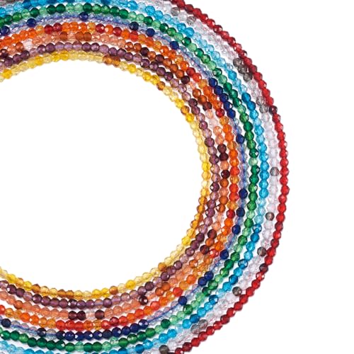 Crafans 9 Stränge, facettierte, runde Glasperlen, Stränge, 2 mm, Glasperlen, 9 Farben, transparent, kleine Perlen, Basteln, Rocailles, Großpackung für DIY-Armbänder, Schmuckherstellung Crafans 9 Stränge, facettierte, runde Glasperlen, Stränge, 2 mm, Glasperlen, 9 Farben, transparent, kleine Perlen, Basteln, Rocailles, Großpackung für DIY-Armbänder, Schmuckherstellung von Crafans