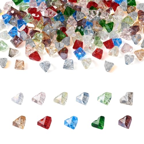 Crafans Dreieckige Glasperlen, 6 mm, transparent, facettiert, Kristallglas, lose Abstandshalter, Charms, Perlen für Schmuckherstellung, DIY, Halskette, Armband, Basteln, 180 Stück Crafans Dreieckige Glasperlen, 6 mm, transparent, facettiert, Kristallglas, lose Abstandshalter, Charms, Perlen für Schmuckherstellung, DIY, Halskette, Armband, Basteln, 180 Stück von Crafans