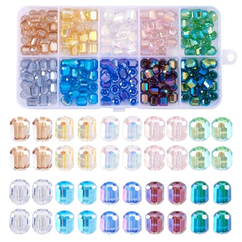 Crafans Facettierte Glasperlen, 10 Farben, galvanisiert, 6 mm, Abstandshalter, AB-Glasperlen, Großpackung für DIY-Armbänder, Halsketten, Schmuckherstellung, 200 Stück Crafans Facettierte Glasperlen, 10 Farben, galvanisiert, 6 mm, Abstandshalter, AB-Glasperlen, Großpackung für DIY-Armbänder, Halsketten, Schmuckherstellung, 200 Stück von Crafans